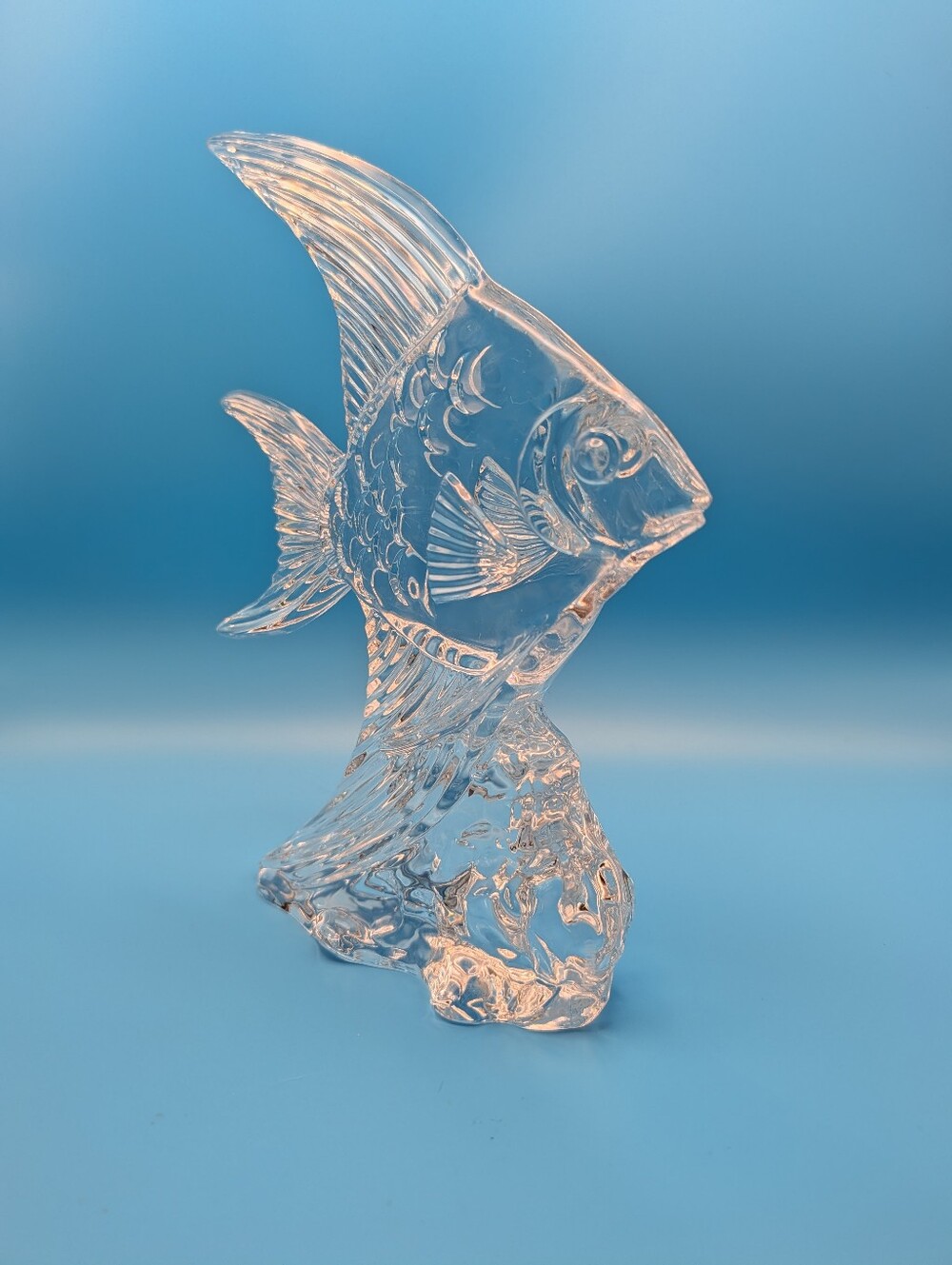 Waterford Crystal Angel Fish 140432 Clear Fish Sculpture Figurine 8.5"